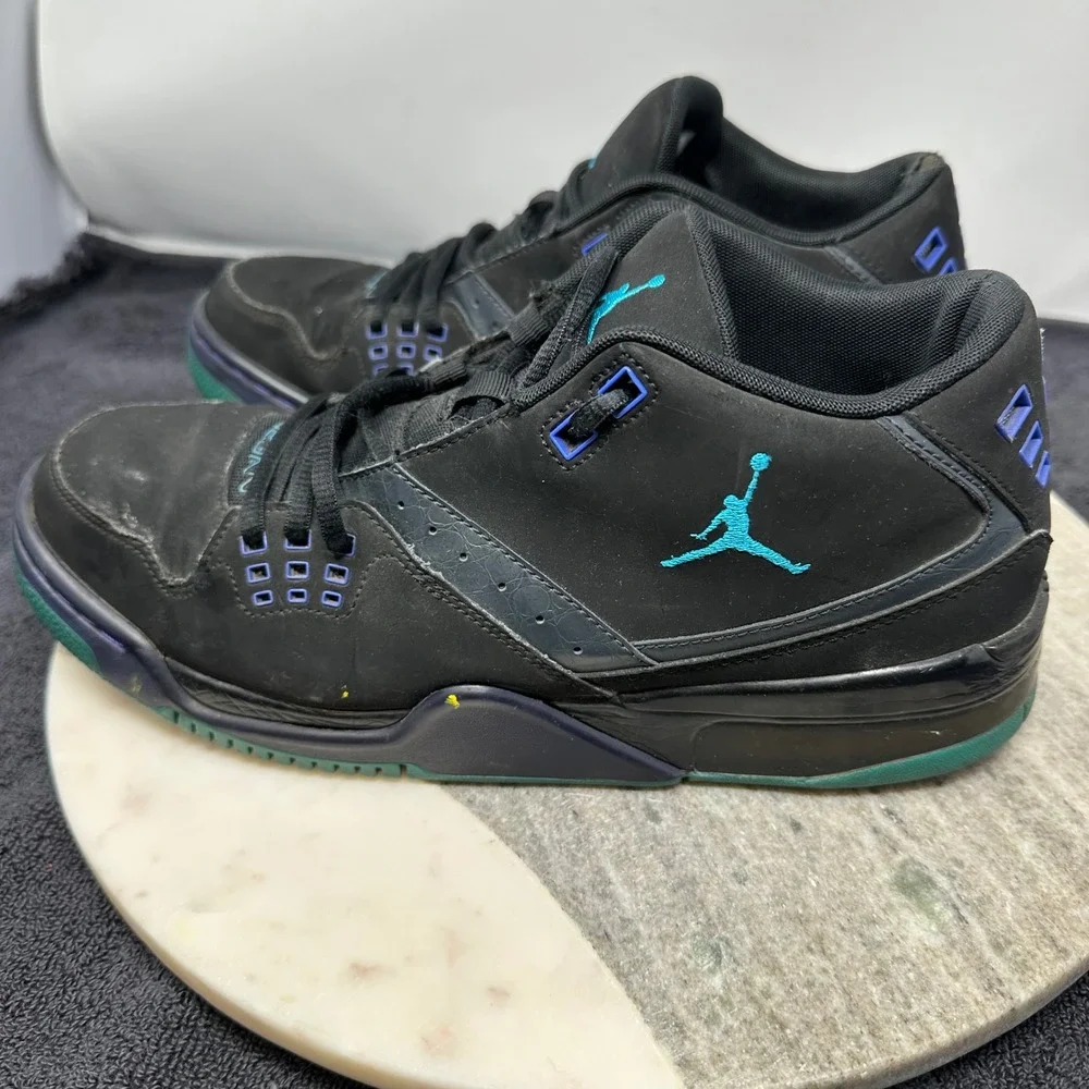 Jordan Flight 23 Mens Basketball Shoes Size 9.5 Black Teal Purple 317820-013